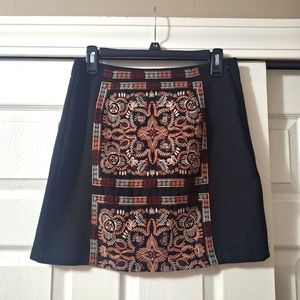 Francesca's Alya Embroidered Black Mini Skirt Size M